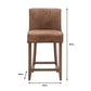Gallery Tarnby Brown Leather Bar Stool, 2 Pack