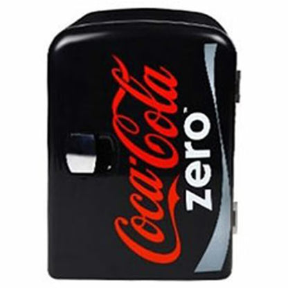 Coca-Cola 4L Mini Fridge Coke Zero 6 Can Portable 12V Cooler / Warmer in Black