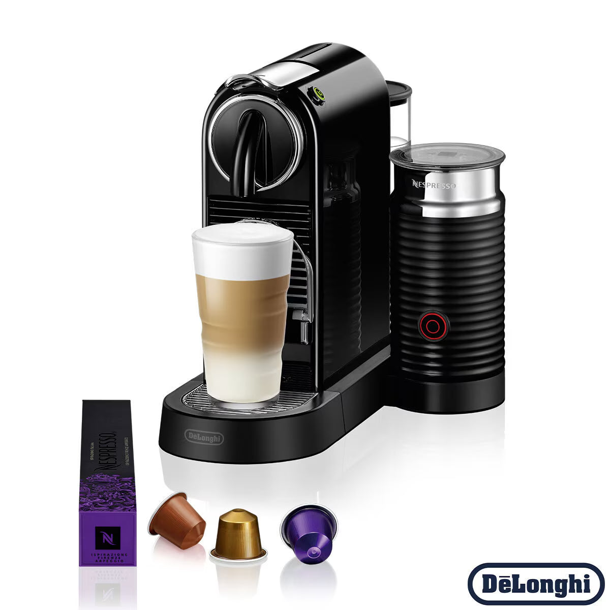 Nespresso by De'Longhi Citiz Capsule Coffee Machine & Aeroccino Milk Frother, Bl image 0