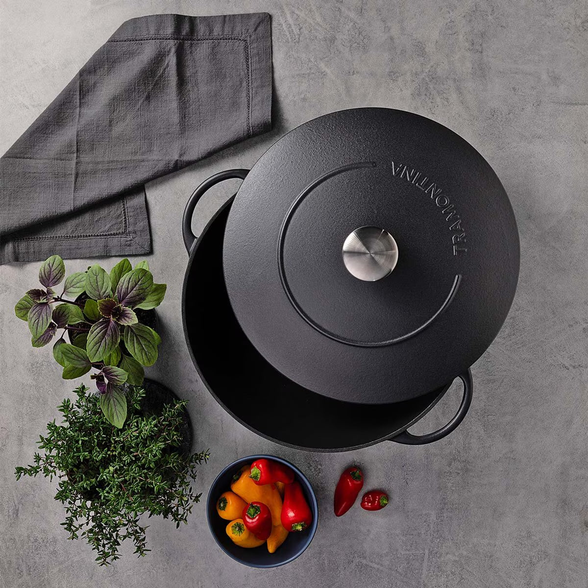 Tramontina Enameled Cast Iron Wok, 32Cm / 5.0L image 4