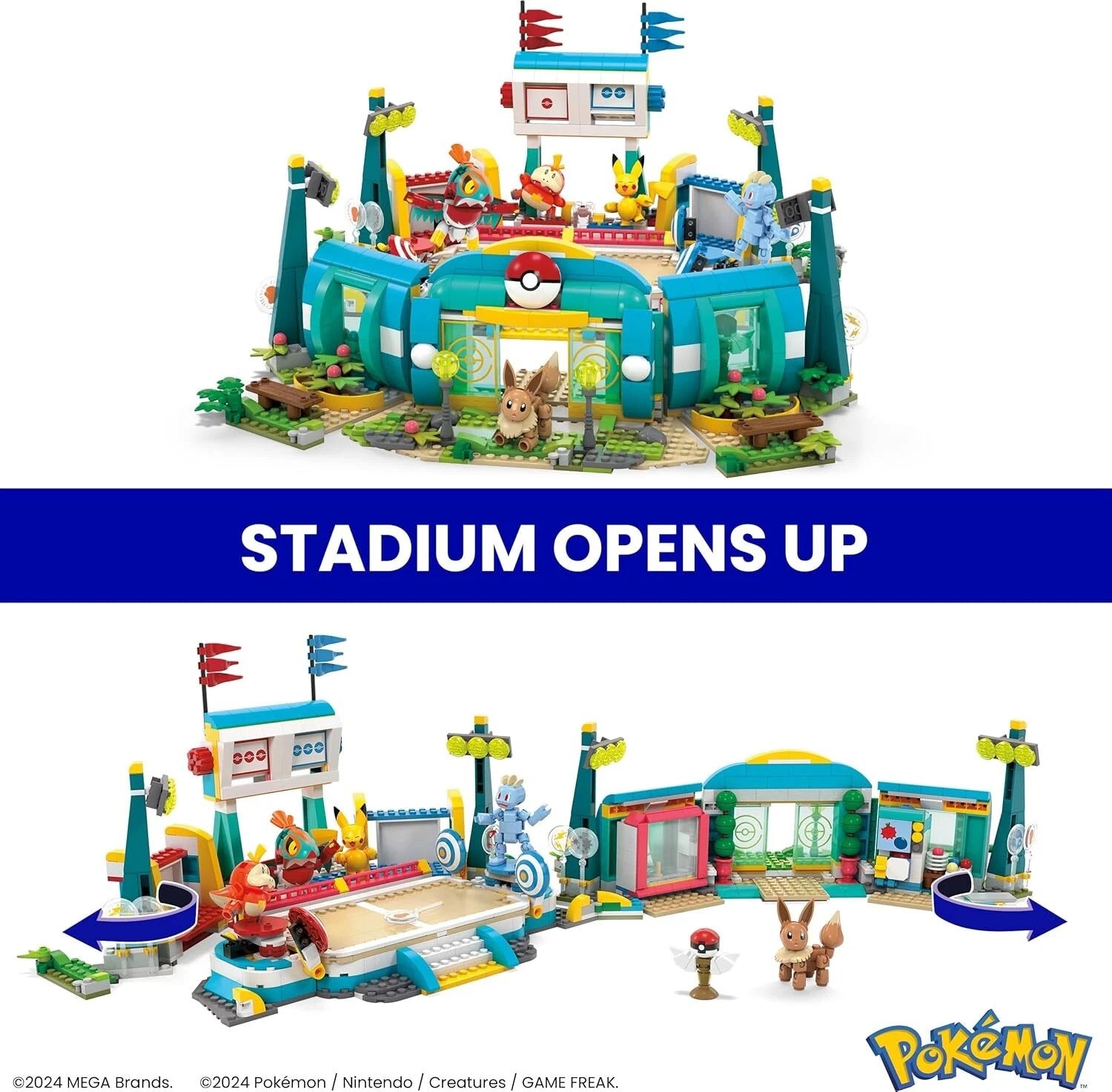 Mega Pokémon Building Toys Set Training Stadium with 1107 Pieces image 2