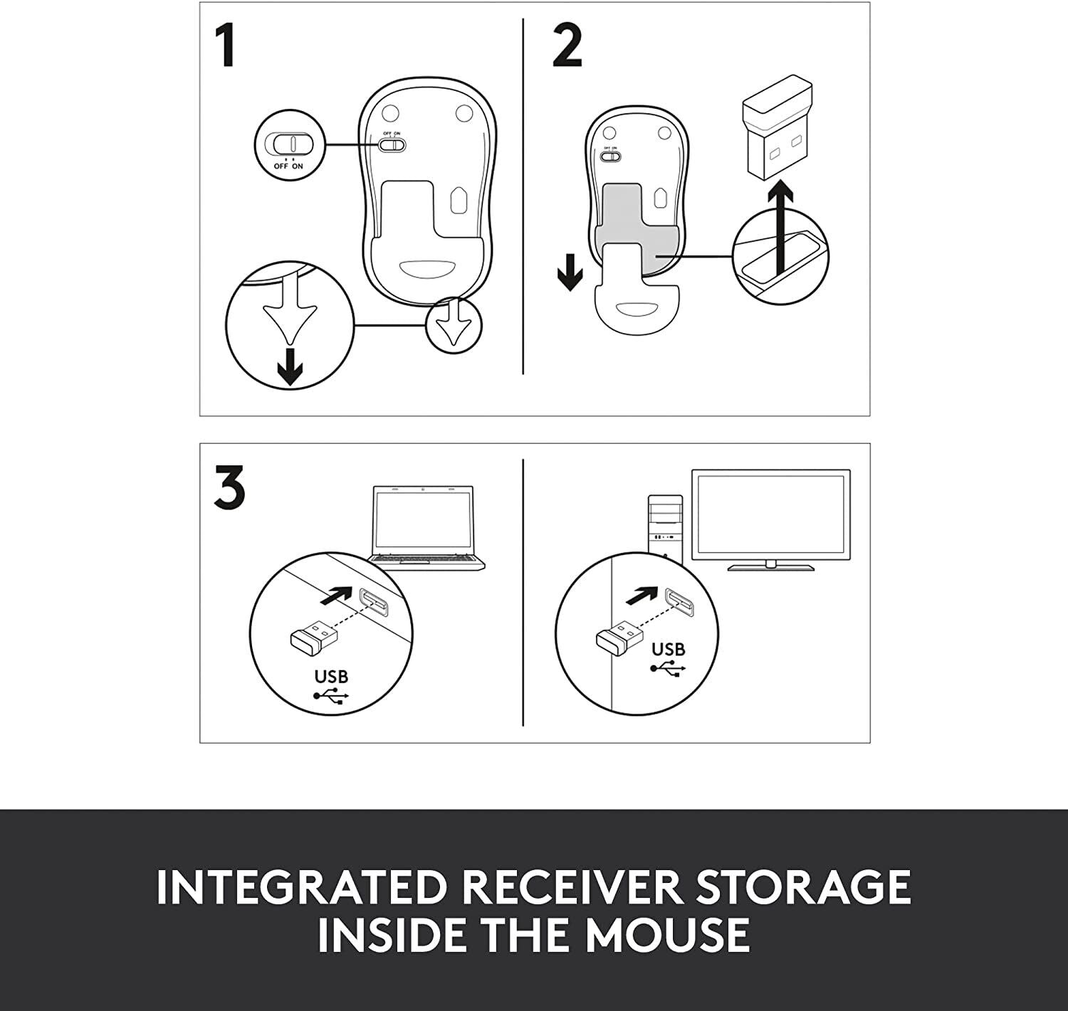 Logitech M185 Wireless Mouse USB Black image 10