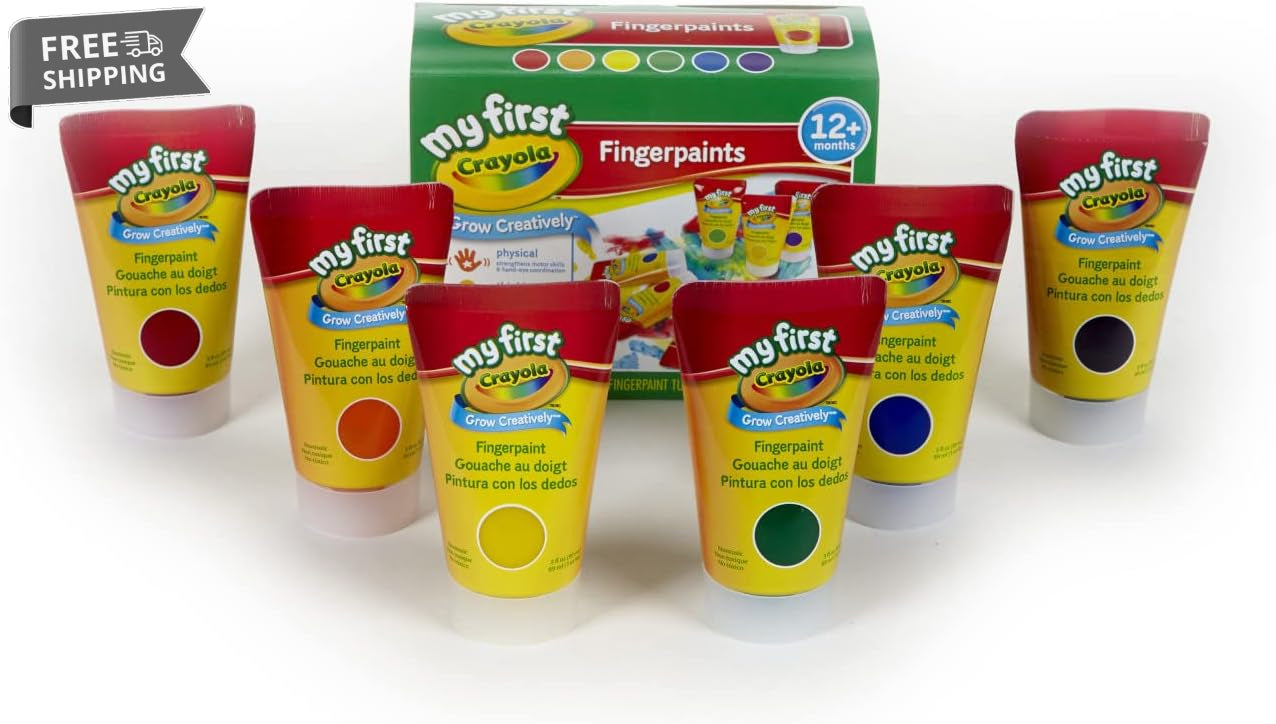Crayola Washable Fingerpaint 6 Count Easy Squeeze Tubes image 0