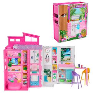 Barbie Getaway House, Doll House Playset with 4 Play Areas image 0