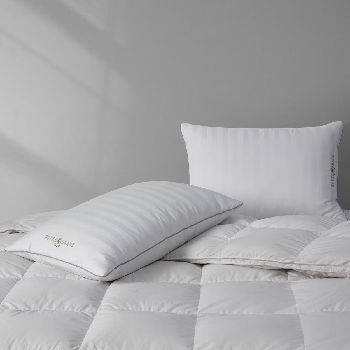 Hotel Grand Feather & down Rolled Pillow, 2 Pack