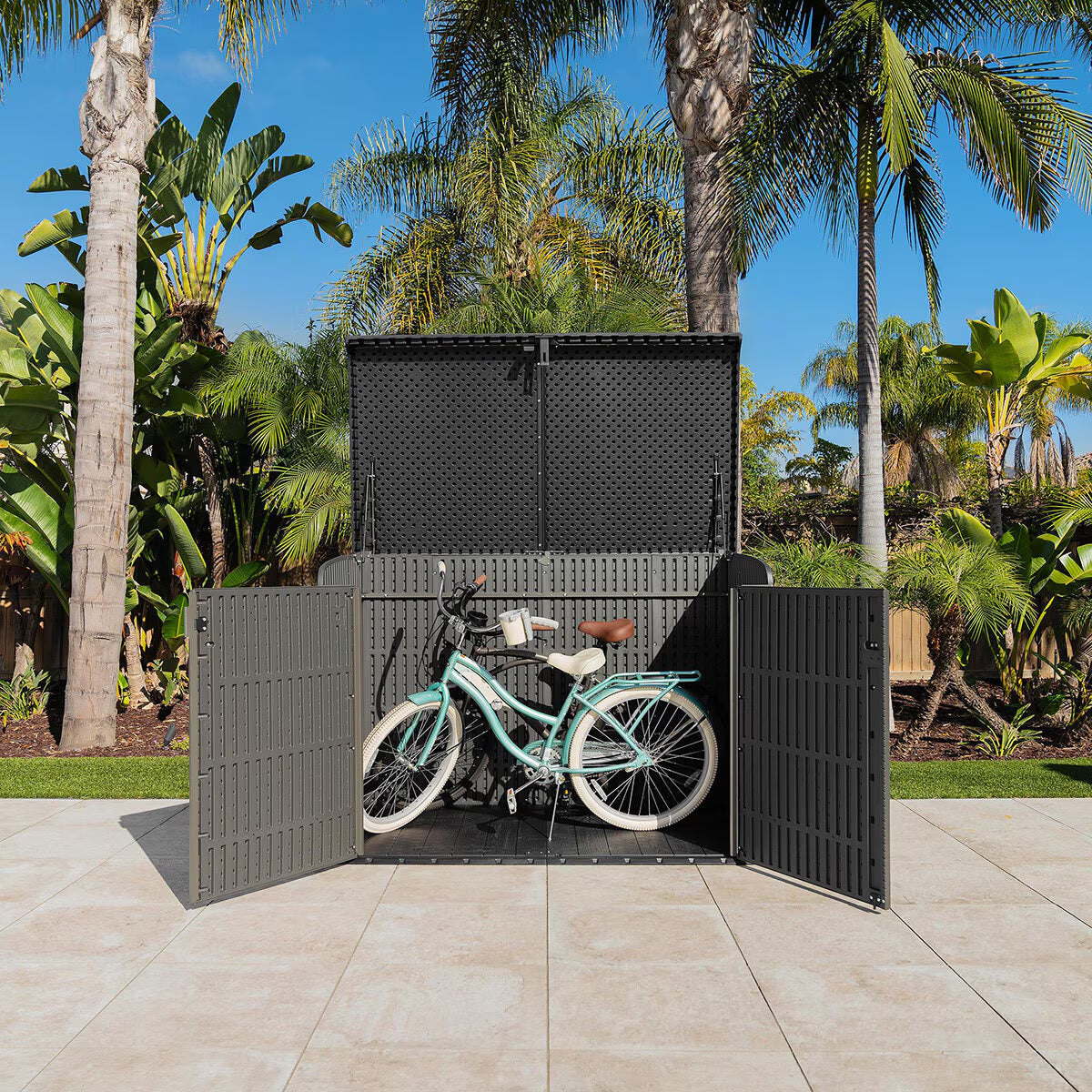 Lifetime 6Ft 2" X 3Ft 4" (1.9 X 1M) Horizontal 2,190 Litre Storage Shed in Grey - Model 60464E