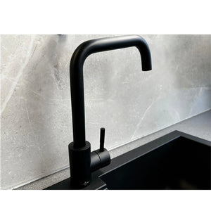 Reginox NERA Modern Matt Black Stainless Steel Square Neck Kitchen Mixer Tap image 2