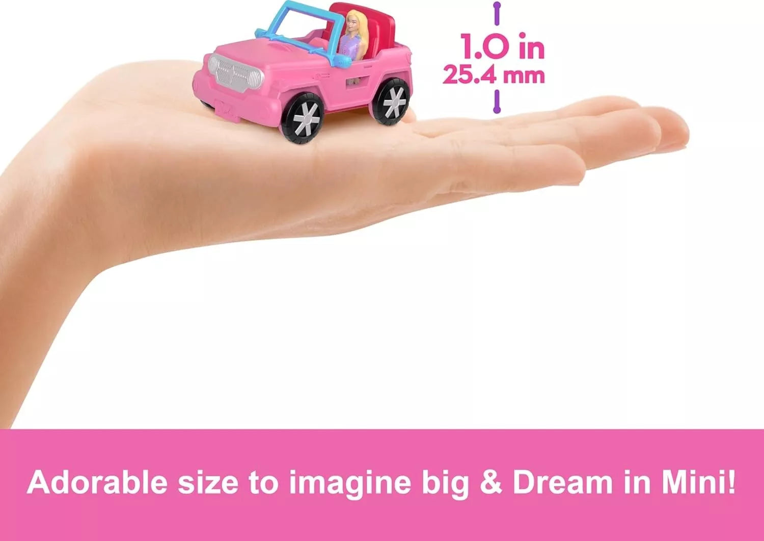 Mini Barbie Land Collectible Playset With 1.5-Inch Doll And SUV image 5
