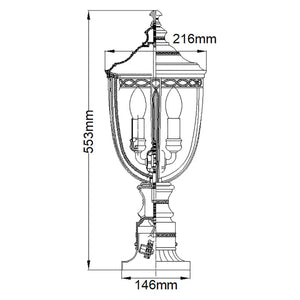 Lanterne sur pied extérieure à 3 lumières Feiss English Bridle