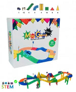 Mag-Genius Magnetic Building Block Tiles Car Racing 55 Piece Set image 0