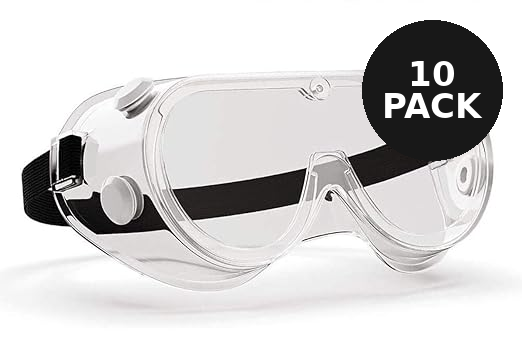 Lunettes de sécurité Manissa, étanches, anti-buée (paquet de 10 pièces)