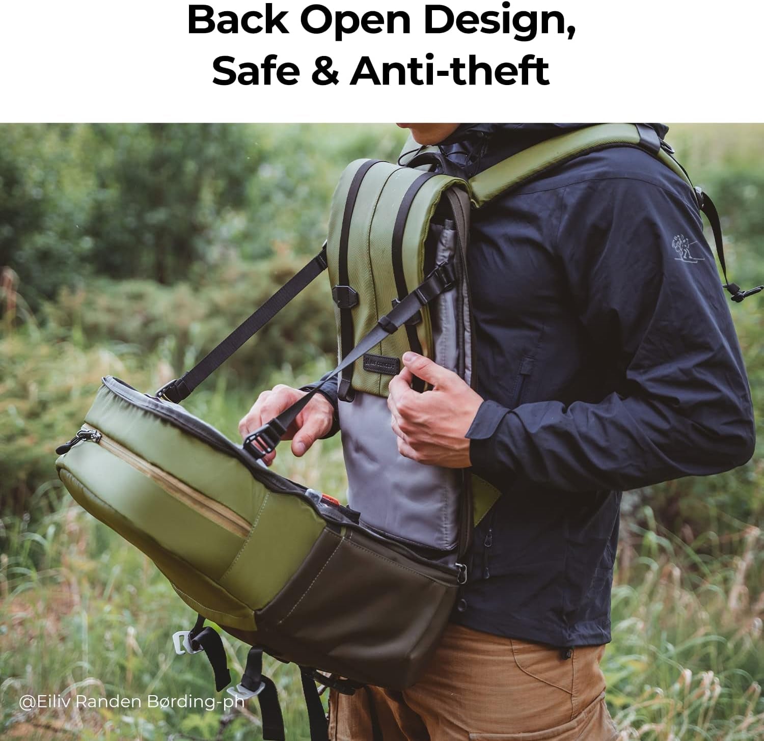 20L Camera Backpack, Camera Bags for Photographers Large Capacity Camera Case with Raincover 15.6 Inch Laptop Compartment Photography Backpack