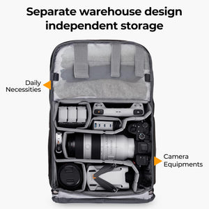 20L Camera Backpack, Camera Bags for Photographers Large Capacity Camera Case with Raincover 15.6 Inch Laptop Compartment Photography Backpack