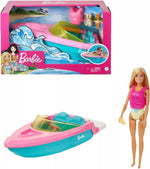 Barbie Doll & Toy Boat Playset with Pet Puppy & Accessories image 0