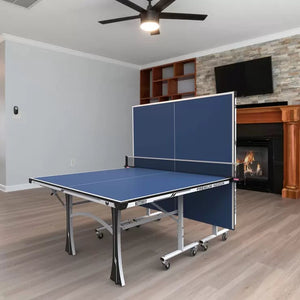 Butterfly Premium Indoor Table Tennis Table | 16mm Top | Rollaway | Playback | Net & Bats Included | Blue