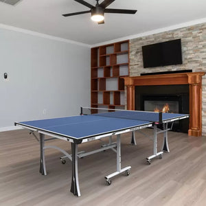 Butterfly Premium Indoor Table Tennis Table | 16mm Top | Rollaway | Playback | Net & Bats Included | Blue