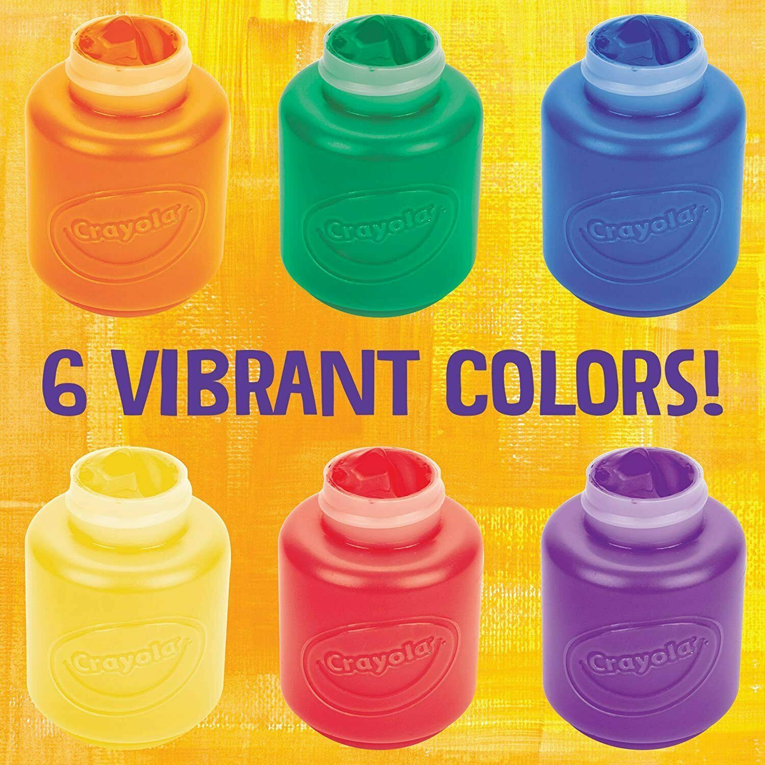 Crayola Washable Kids Paint Set Pack of 6 Bottles 2oz image 2