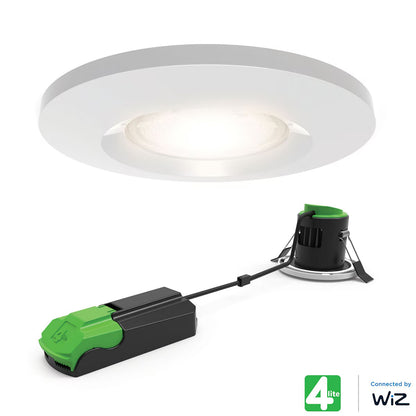 4Lite Wiz Connected LED Fire Rated IP65 Downlight White image 0