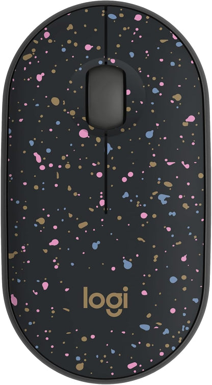Logitech M340 Wireless Mouse with Limited Edition Prints, USB Receiver and Silent Clicks, Portable Wireless Mouse for Laptop, PC, Windows, Chrome, Surface – Speckles