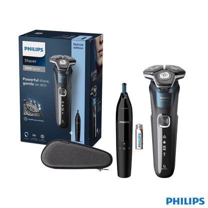 Rasoir électrique Philips Série 5000 pour utilisation sur peau sèche ou humide avec tondeuse nez