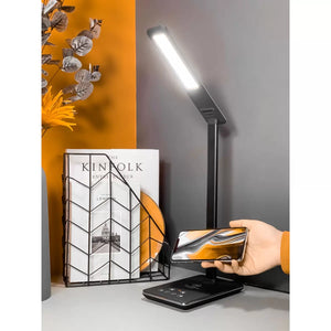 Touchdown LED Desk Lamp with Qi Wireless Charging – Black or White