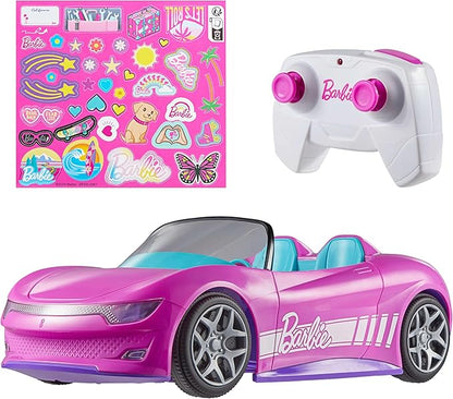 Hot Wheels Barbie Pink Convertible RC Car – Fits Two Dolls image 0