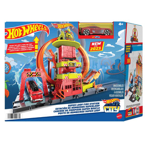 Hot Wheels City Toy Car Track Set, Super Loop Fire Station &  Firetruck image 0
