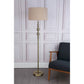 Lampadaire Madrid en laiton antique avec abat-jour en imitation soie