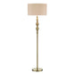 Lampadaire Madrid en laiton antique avec abat-jour en imitation soie