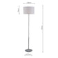 Lampadaire Delta en chrome poli avec abat-jour ivoire