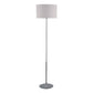 Lampadaire Delta en chrome poli avec abat-jour ivoire