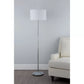 Lampadaire Delta en chrome poli avec abat-jour ivoire