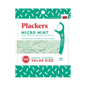 Plackers Micro Mint Dental Floss Picks 150 or 600 Ct