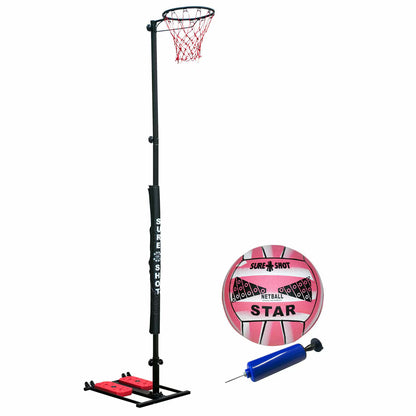 Sure Shot 10Ft (3.05 M) Easistore Netball Goal in Black/Red with Padding image 0