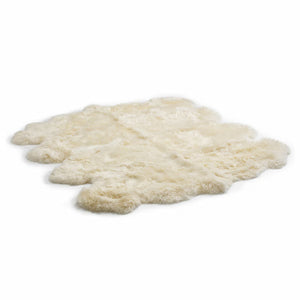 Bowron Longwool 100% Sheepskin Octo Rug, Champagne