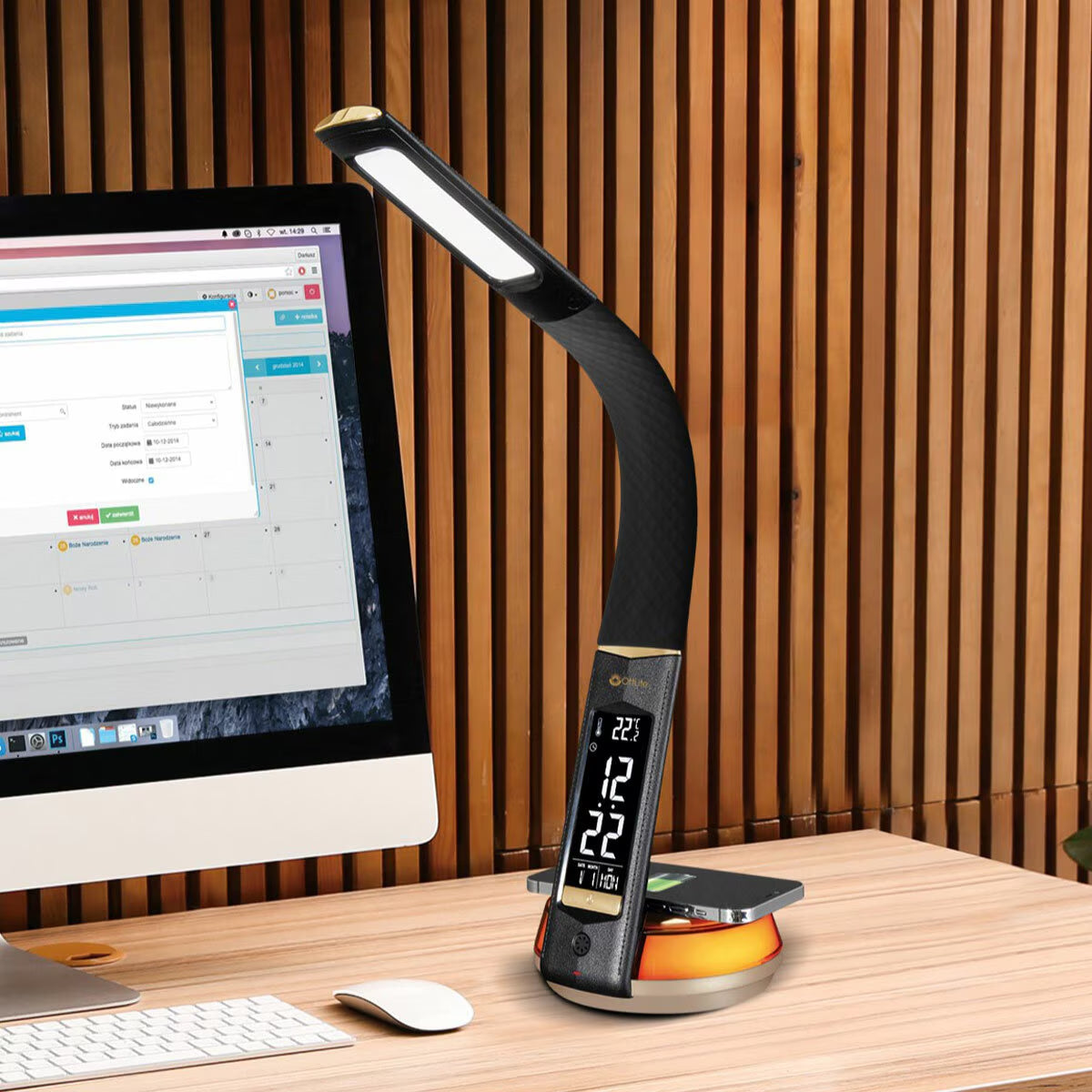 Ottlite Wireless Charging LED Lamp with Colour Changing Base in White image 1