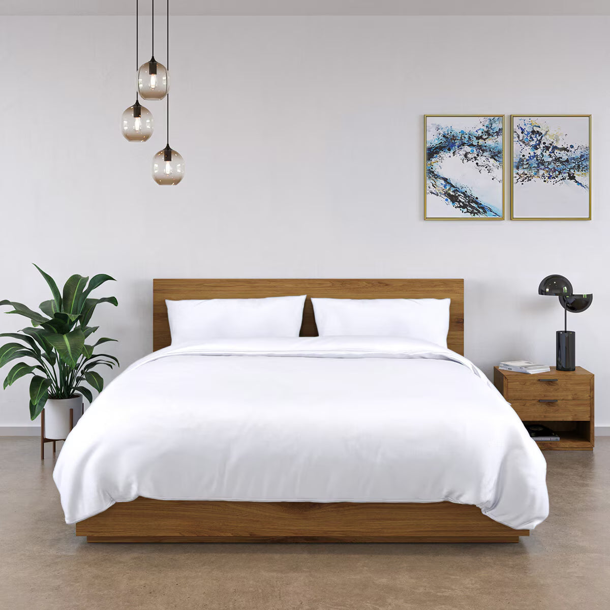 Panda 100% Bamboo White Duvet Cover Set, Single