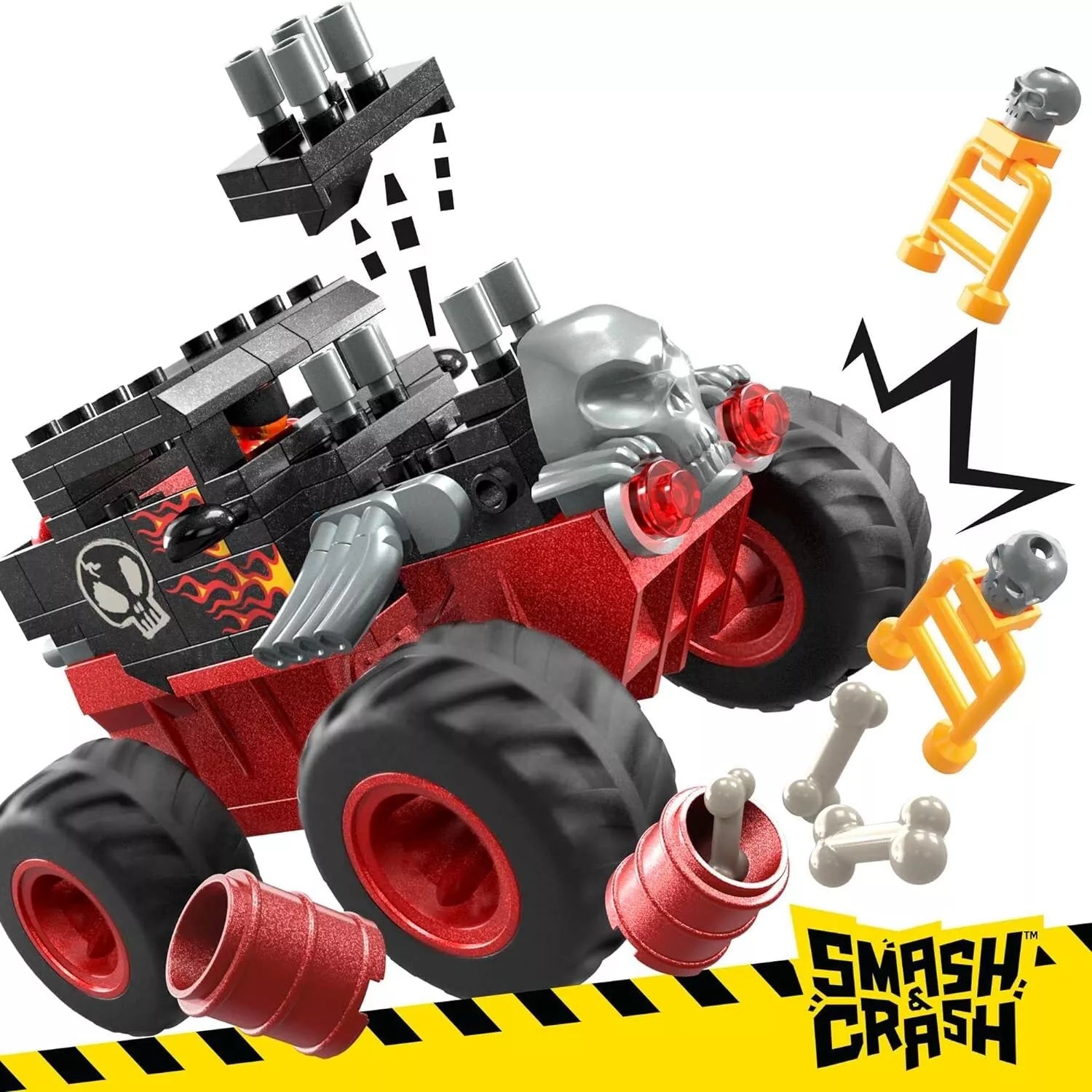 MEGA Hot Wheels Bone Shaker Crush Course Monster Truck Building Toy 151 Pieces image 6