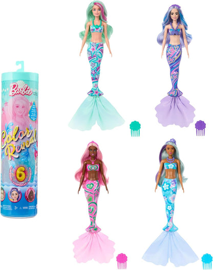 Barbie Colour Reveal Mermaid Series Doll & Accessories with 6 Surprises image 0