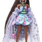 Barbie Extra Fancy Doll in Teddy-Print Gown Teddy Bear Pet, Extra Long Hair image 5