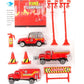 Coffret voiture avec accessoires - Pompiers et secours 10 pièces