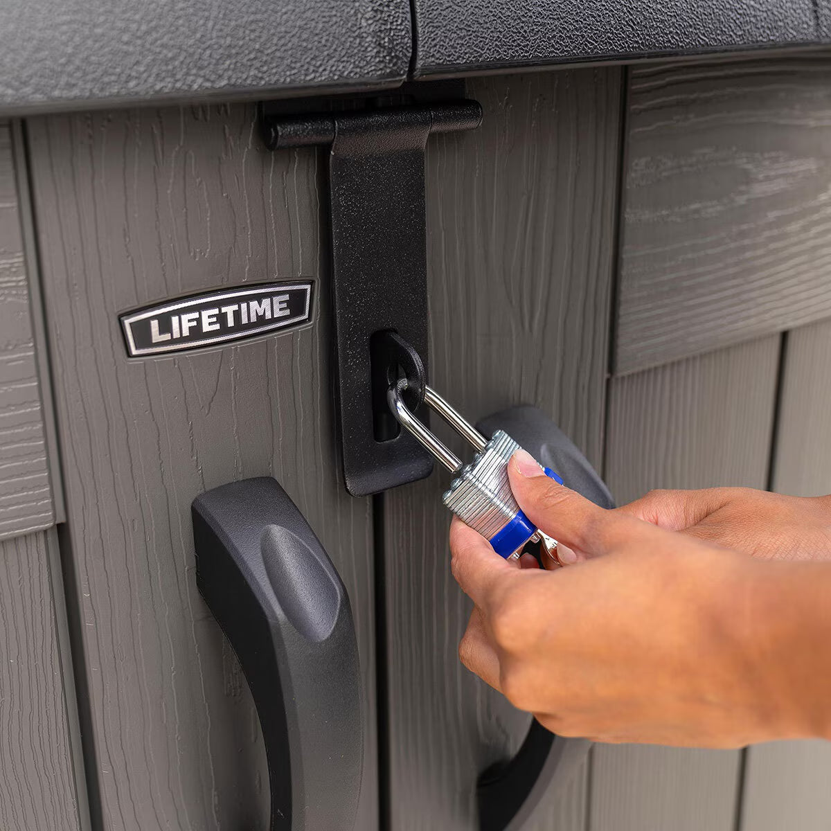 Lifetime 6Ft 2" X 3Ft 4" (1.9 X 1M) Horizontal 2,190 Litre Storage Shed in Grey - Model 60464E