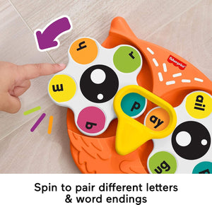 Preschool Learning Toy Spin ‘N Rhyme Fidget Spinner, Owl-Themed Early Reading Activity for Kids Ages 3+ Years