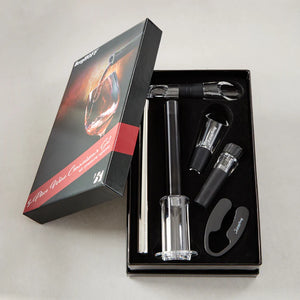 BergHOFF Wine Connoisseur Set | 5-Piece | Air Pump Opener, Aerator, Chiller & Stopper | Gift Box