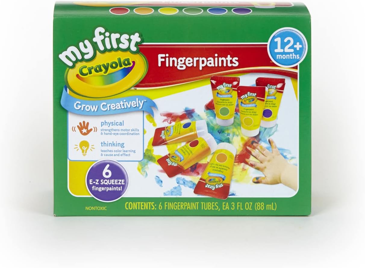 Crayola Washable Fingerpaint 6 Count Easy Squeeze Tubes image 1