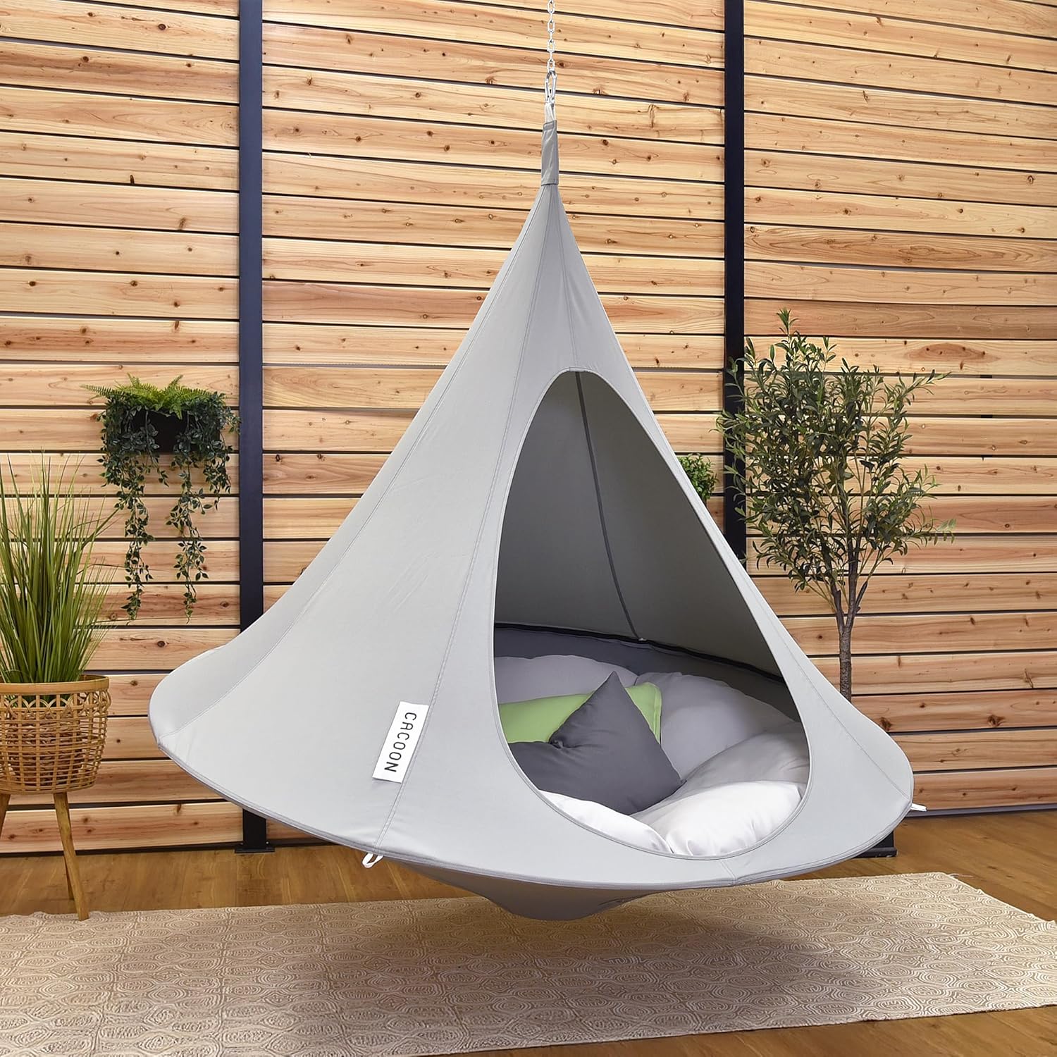 Vivere Double Cacoon Hanging Chair – 2-Person Hammock Pod Indoor & Outdoor image 4