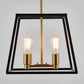 Lustre carré Artika Carter noir et or (ampoules non incluses)