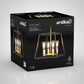 Lustre carré Artika Carter noir et or (ampoules non incluses)