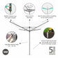 Brabantia Lift-O-Matic 50M Rotary Airer 50M with Ground Spike + Cover