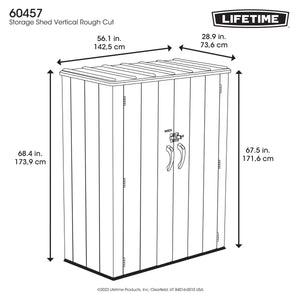 Lifetime 4Ft 6" X 2Ft 4" (1.4 X 0.7M) Vertical 1,510 Litre Storage Shed with Shelving - Model 60457